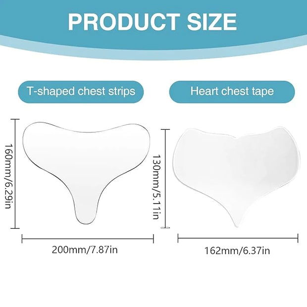 4 Pcs Chest Silicone Anti Wrinkle Pads Reusable,Anti-Wrinkle Patches for Side Sleeping - Product Image