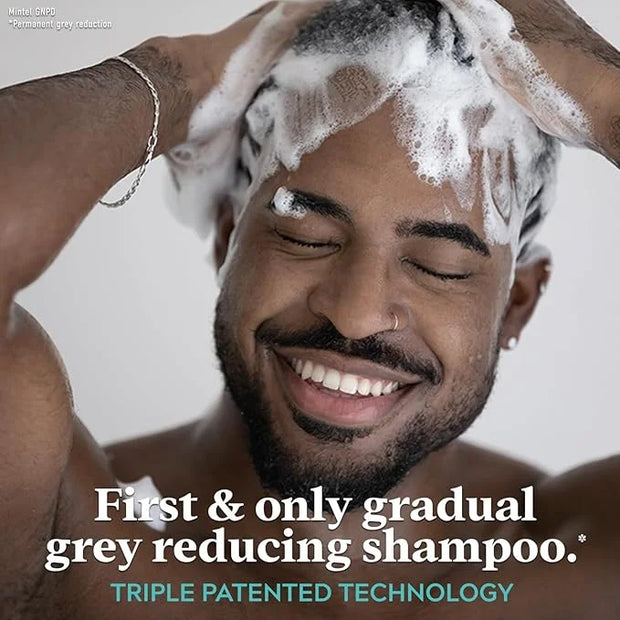 Just for Men Control GX Grey Reducing Shampoo for Textured Hair, Gradual Hair Color for Men with Keratin, 4 Fl Oz - Pack o...