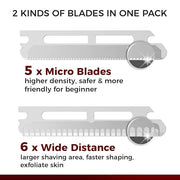 ZOMCHI Eyebrow Razor and Face Razor for Women and Men, Reusable Metal Handle with 11 Refill Blades, Dermaplane Razor with ...