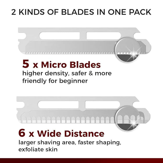 ZOMCHI Eyebrow Razor and Face Razor for Women and Men, Reusable Metal Handle with 11 Refill Blades, Dermaplane Razor with ...