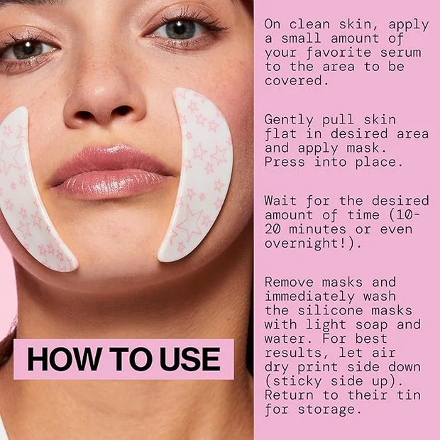 Pacifica Beauty Reusable Smile Line Mask, Skincare, Silicone Mask, For Fine Lines and Wrinkles, Lift and Firm, Pair with S...