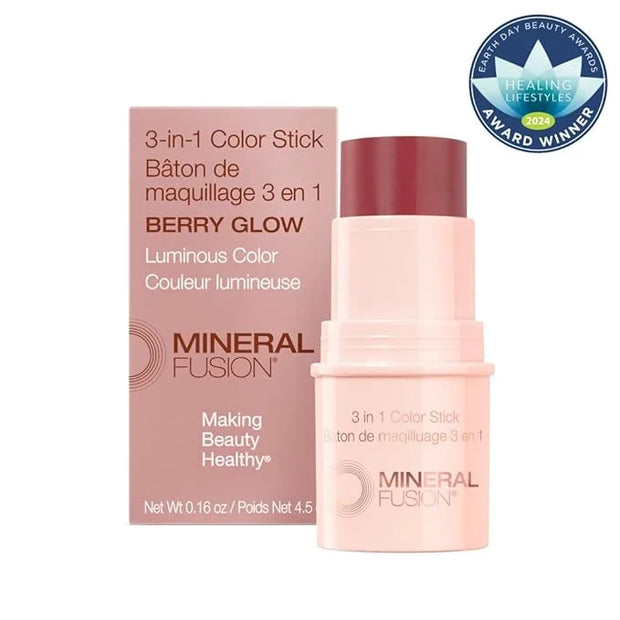 Mineral Fusion 3-in-1 Color Stick, Instant Color Pop and Blush for Cheeks, Creamy Lightweight Formula, Multi-Use Eye, Face...