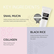 coxir BLACK SNAIL COLLAGEN EYE CREAM 1.01 fl.oz + CREAM 1.01 fl.oz | Black Foods, Snail Mucin, Collagen | Firming, Lifting...