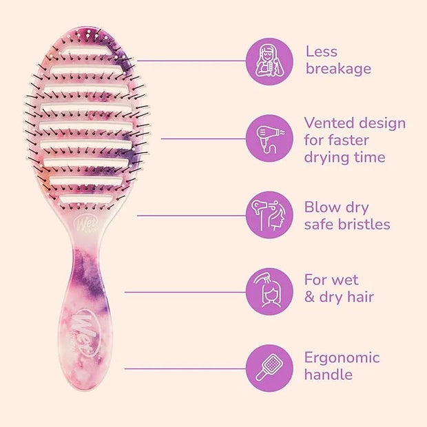Wet Brush Speed Dry Hair Brush - Watermark (Color Wash) - Vented Design and Ultra Soft HeatFlex Bristles Are Blow Dry Safe...