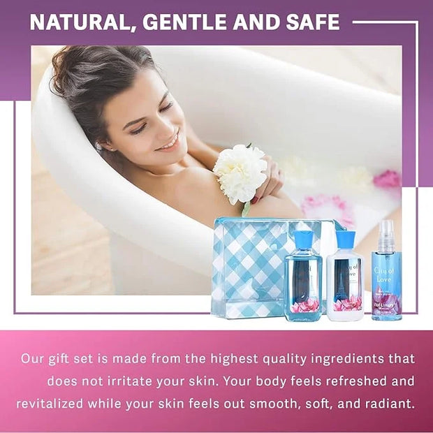 Bath & Body Care Travel Set - Home Spa Set with Body Lotion, Shower Gel and Fragrance Mist, Personal Body Care Travel Set ...