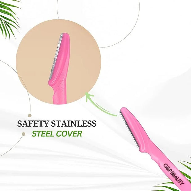 G&P BEAUTY Precision Face & Eyebrow Dermaplaning Kit - 3 Exfoliating Razors with Precision Covers for Women, ideal Gift. -...