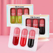 3 Color Glass Lip Oil Hydrating Tinted Plump Glass