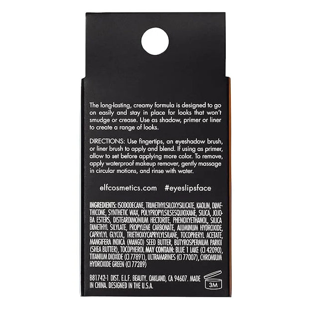 e.l.f. No Budge Cream Eyeshadow, 3-in-1 Eyeshadow, Primer & Liner With Crease-Resistant Color & Stay-Put Power, Vegan & Cr...