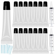 AMORIX 50PCS Lip Gloss Tubes 15ml Black Cap Lip Gloss Containers Empty Lip Balm Tubes Refillable Cosmetic Squeeze Lipgloss...