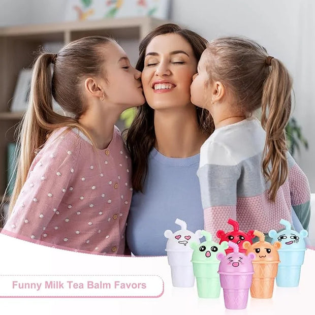 24 Sets Milk Tea Shaped Cute Girls