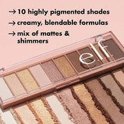 e.l.f. Perfect 10 Eyeshadow Palette, Ten Ultra-pigmented Nude Shades, Blendable Formula, Vegan & Cruelty-free, Everyday Sm...
