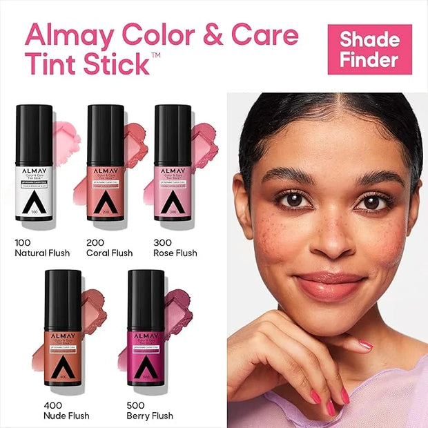 Almay Lip and Cheek Tint, Color & Care Tint Stick, Multi-Use Moisturizing Blush and Lip Color, Dewy Finish, 400 Nude Flush...