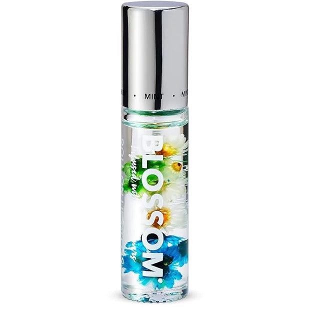 Blossom Roll on Lip Gloss, Scented Clear High Shine Moisturizing Lip Oil, Non Sticky, Infused with Real Flowers, Made in U...