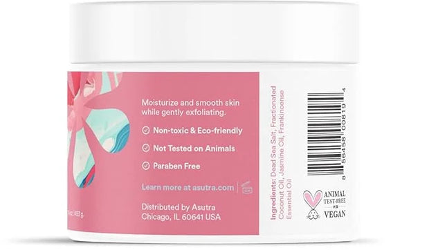 ASUTRA Dead Sea Salts Essential Oil Body Scrub Bundle – 3, Full-Size 16 oz Body Scrubs – Refreshing Jasmine, Sensual Rose,...