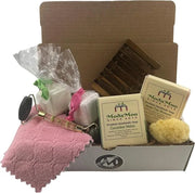ModaMoo's Day Spa Gift Box Set. Cucumber Melon and Asian Tea Blossom Soaps, Jade Roller, Sea Sponge, and More - Product Image