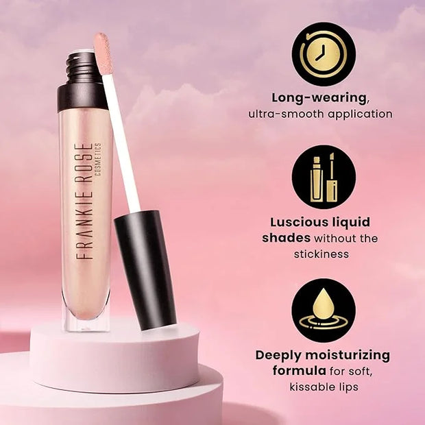 Frankie Rose Cosmetics Lip Gloss | Non-Sticky, Long Lasting, Hydrating Fashionista Shimmer Lip Gloss, 20g - Product Image
