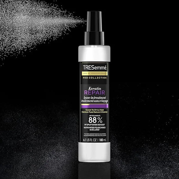TRESemmé Hair Care Pro Collection Keratin Repair Leave in Conditioner Treatment, Visibly Seals Split Ends, Tames Flyaways ...
