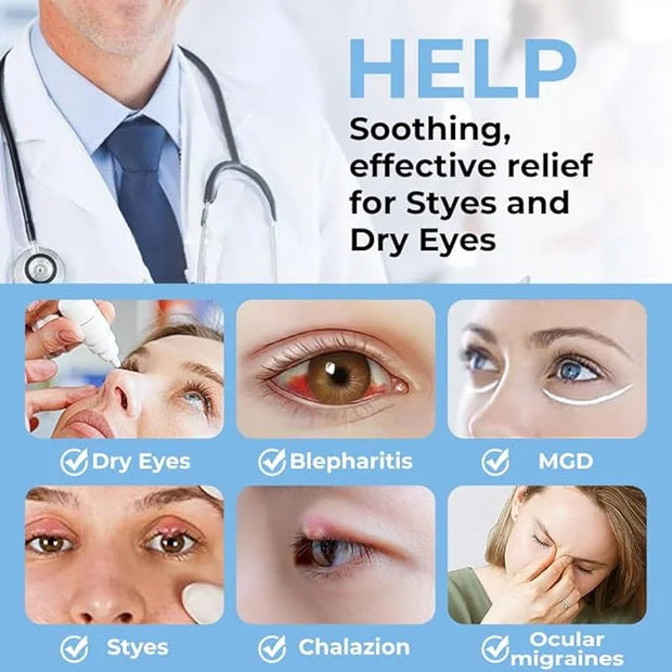Aroma Season Heated Eye Mask for Dry Eyes, Warm Eye Compress with Flaxseed for MGD, Dry Eye Syndrome, FSA HSA Eligible, Ch...