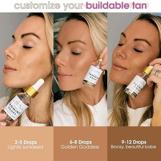 Face Self Tanner Drops with Revitalizing Cream, Self Tanning Drops for Face, Face Tanner Bronzing Drops, Face Tanning Drop...