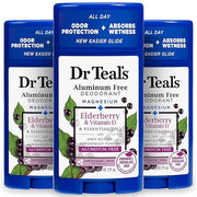 Dr Teal's Aluminum Free Deodorant, Elderberry & Vitamin D with Essential Oils, 2.65 oz (Pack of 3) - Product Image
