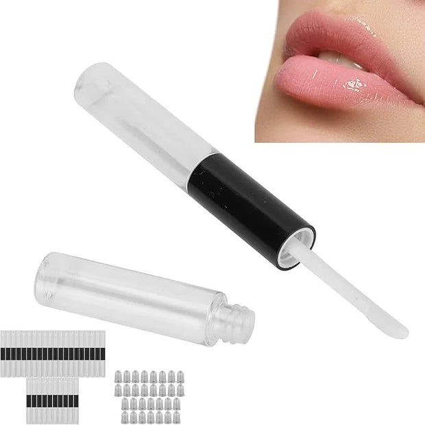 30pcs 5ml Empty Lip Gloss Tubes, Double Ended Refillable Lip Balm Gloss Containers Bottles with Rubber Inserts for Women G...