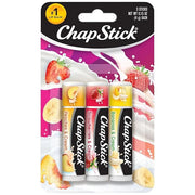 ChapStick Lip Balm Fruit & Cream 3-Pack Collection – Peach, Strawberry & Banana Flavors, 0.15 Oz Ea - Product Image
