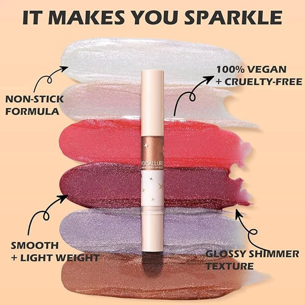 FOCALLURE Glitter Lip Gloss,High Shine Shimmer Lipstick,Long Lasting Plumping Lipgloss,Hydrating,Moisturizing,Non-Sticky a...
