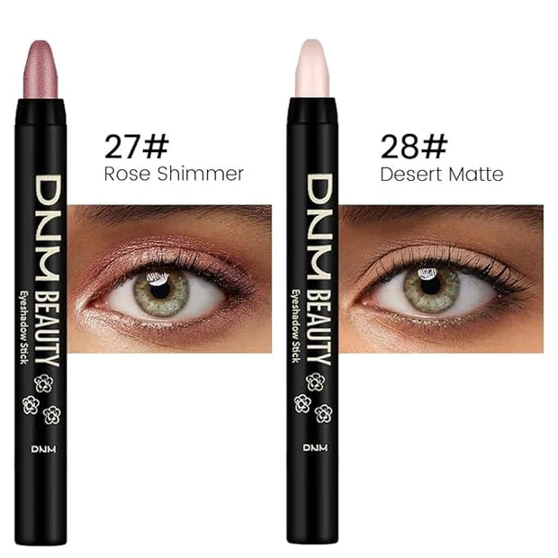 Kaely 2Pcs Cream Eyeshadow Sticks Set for Eyes Waterproof,Rose Shimmer & Desert Matte Eye shadow Stick Pencil Pen Bulk som...