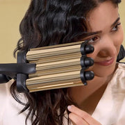 Hot Tools Pro Artist 24K Gold Digital 3 Barrel Hair Waver | Long Lasting Defined Waves (Jumbo Size) - Product Image