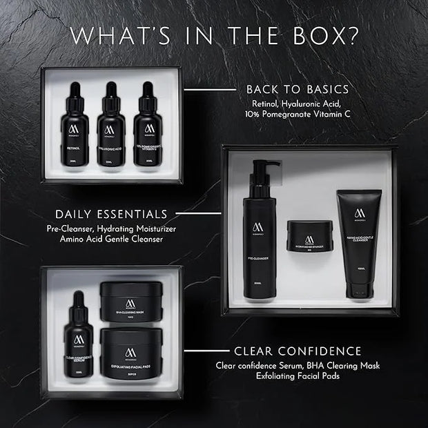 Monopoli Skin Care Set | Complete Routine: 9-Piece Face Care Set for Women & Teens for Anti-Aging, Hydration & Acne Contro...
