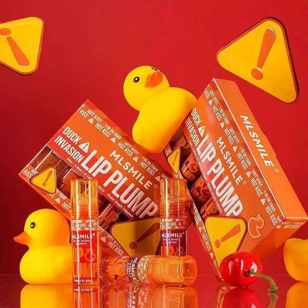 6 Colors Duck Lip Plumper Gloss, Glitter Shine Primer Lip Tint Korean Clear Plumping Lip Gloss, High Pigment No Sticky Sex...
