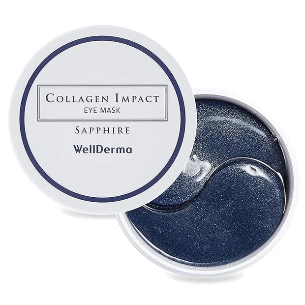WELLDERMA Collagen Impact Sapphire Eye Mask 60 Sheets - NOURISHing ENRICHed Moisturizing Hydrogel Eye Patches Wrinkles Col...