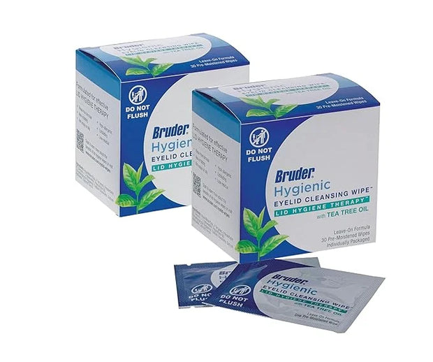 Hygienic Eyelid Cleansing Wipes with Tea Tree Oil l Relief from Demodex l Pre-Moistened, Rinse-Free Exfoliating Wipes Remo...