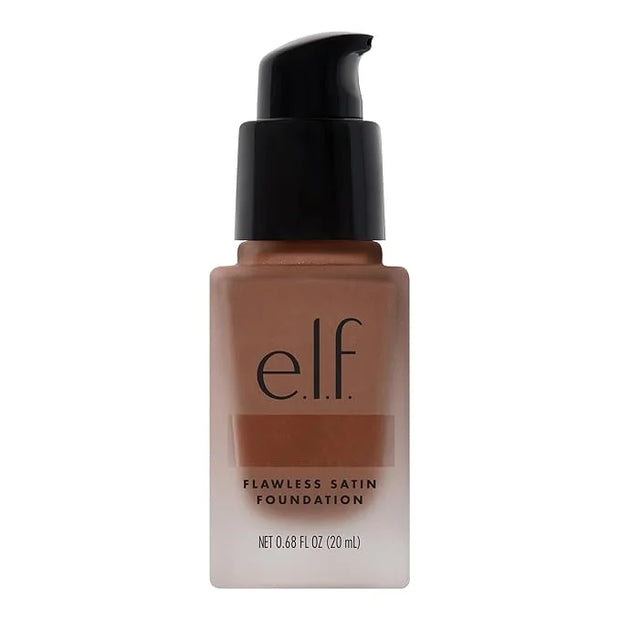 e.l.f. Flawless Satin Foundation, Lightweight & Medium Coverage, Semi-Matte Finish, Vegan & Cruelty-Free, Spice, 0.68 Fl O...