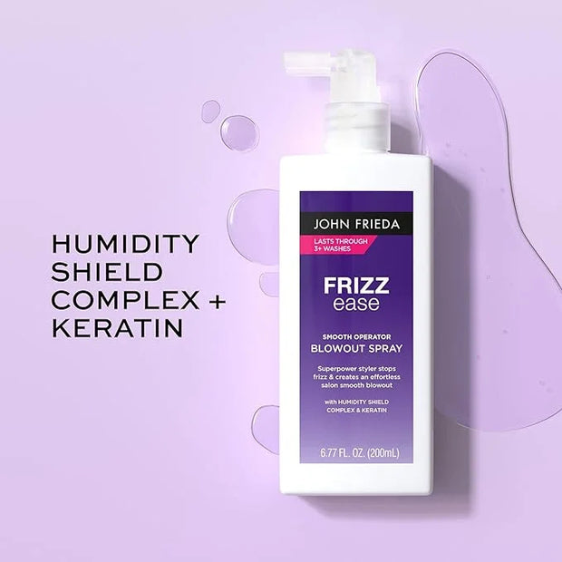 John Frieda Frizz Ease Smooth Operator Blowout Spray, Anti-Humidity, Hair Gloss, Heat Protection Spray for Hair, 6.77 Oz -...