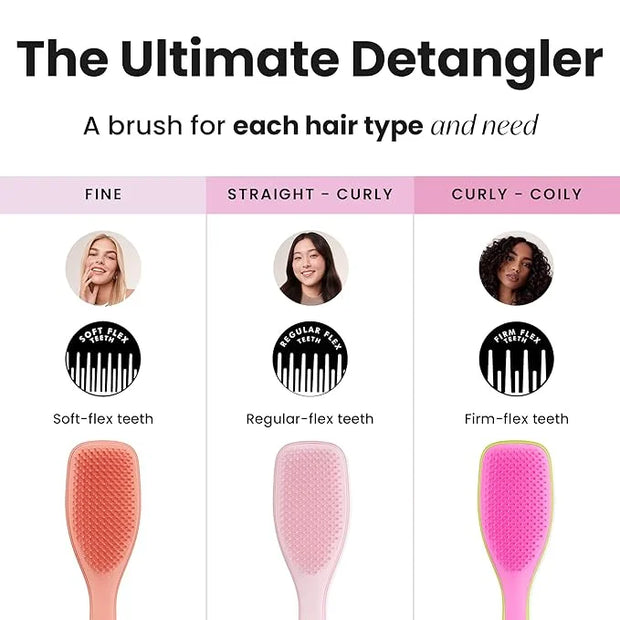 Tangle Teezer Ultimate Detangler Curly Hair Brush, Dry & Wet Hairbrush, Reduces Frizz & Breakage, for 3C to 4C Curly Hair ...
