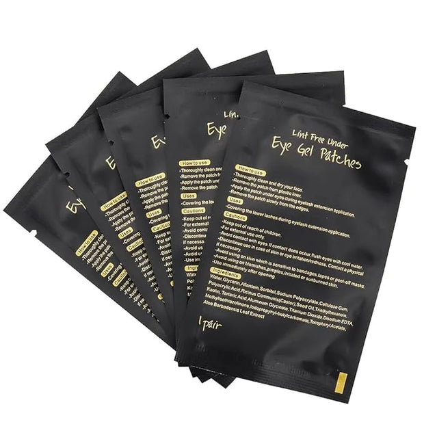 100 Pair Set Eye Gel Pads For Eyelash Extensions Lint Free Patches Beauty Tools (Black) - Product Image