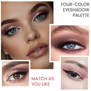 4 Colors Eyeshadow Makeup Palette,Champagne Nude Pink Dark Brown Highly Pigmented Natural Neutral Eye Shadow Palette with ...