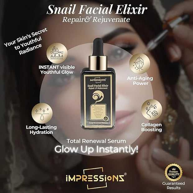 ImpressionZ 3-Step Skincare Set for Women | Micellar Water Makeup Remover, Snail Mucin Serum for Wrinkles, Hydrating Face ...