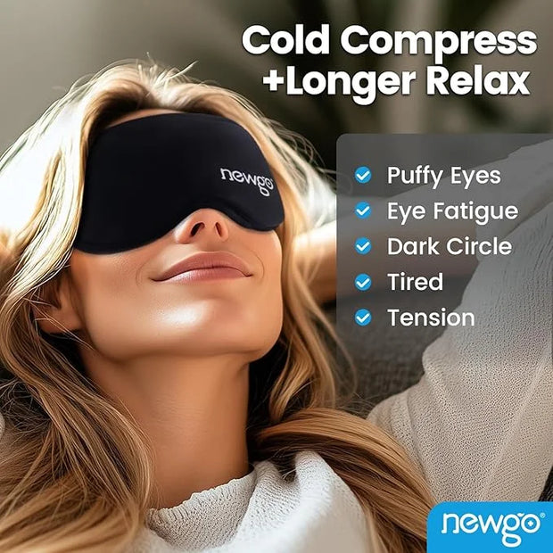 NEWGO Cooling Gel Eye Mask 3D Soft Cold Eye Mask, Eye Ice Pack with Zero Eye Pressure Hot Cold Therapy Blackout Sleep Mask...