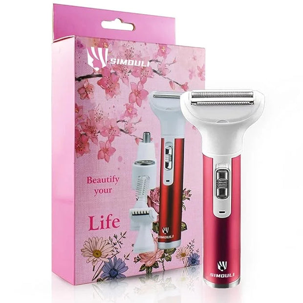 Electric Razor for Women,5 in 1 Womens Shaver Electric Bikini Trimmer Pubic Hair Removal Wet & Dry Painless Shaver for Leg...