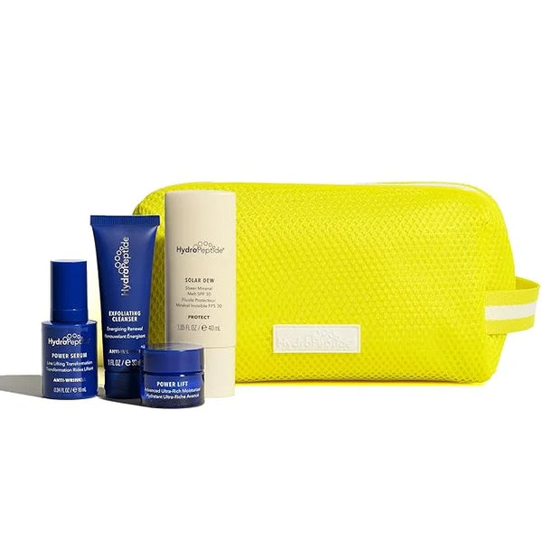 HydroPeptide Summer Skin on-the-Go Regenerative Routine & Travel Size Kit: Power Lift, Power Serum, Exfoliating Cleanser &...