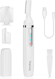 Eyebrow Trimmer, Electric Eyebrow Razor for Women Men, Rechargeable Painless LED Light Facial Hair Shaver Remover with Rin...