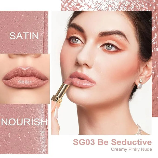 Oulac Nude Lipsticks for Women, Pink Matte Lip Stick, Full Coverage Lip Color, Satin Matte Finish, Cream Texture, Hydratin...