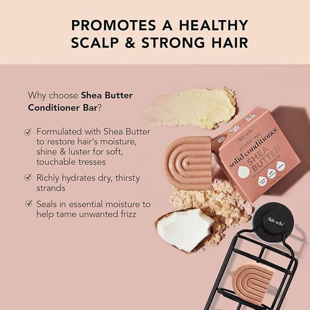 Kitsch Shea Butter Conditioner Bar for Hair Hydration | Nourishing Hair Mask | Made in US | Eco-Friendly Zero Waste Solid ...