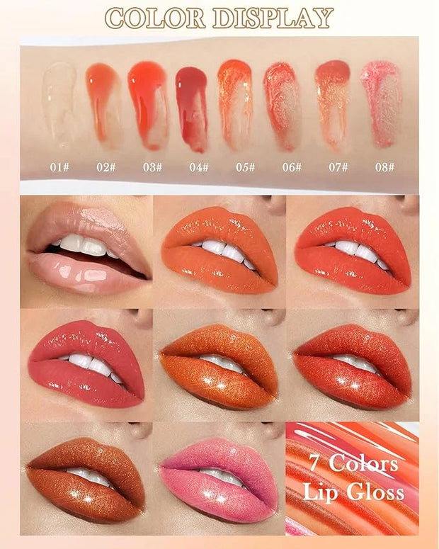 Hydrating Lip Glow Oil-3Pcs Tinted Plumping Lip Oil Lip Plumper, Moisturizing Smooth Lipgloss for Lip Care, Glossy Finish ...