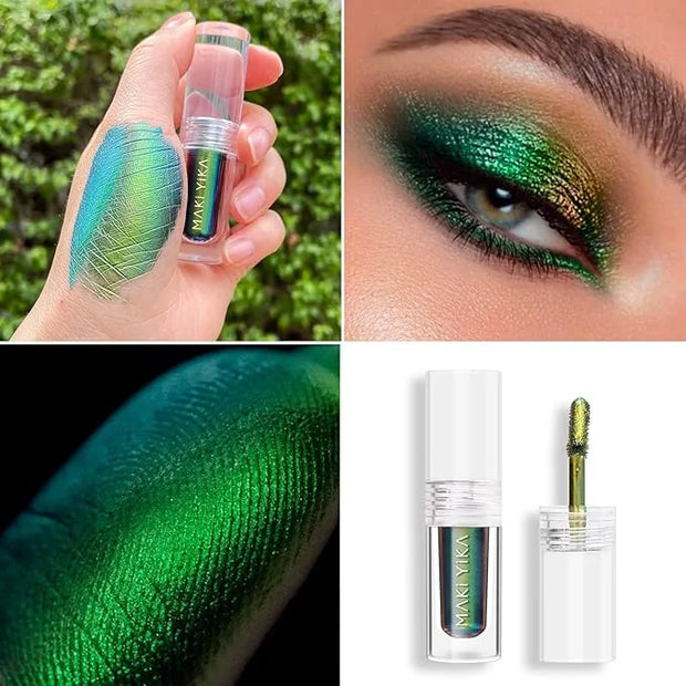 MAKI YIKA Glitter Eyeshadow Green Liquid Multichrome Eyeshadows Long Lasting Metallic Chameleon Eye Shadow Holographic Eye...