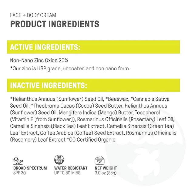 Raw Elements Face and Body Mineral Sunscreen SPF 30 Tin, Organic Sunblock Daily Protection, Non Toxic Reef Safe, Water Res...