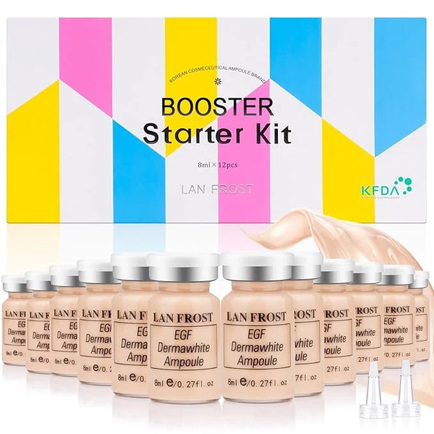 BB Facial Glow Serum Starter Kit Hyaluronic Acid Essence Foundation Skin Care Kit 0.27oz 12 Vials, Combined With Niacinami...