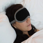 Jet&Bo 100% Pure Cashmere Eye Mask Black & Gray in Gift Box - Product Image